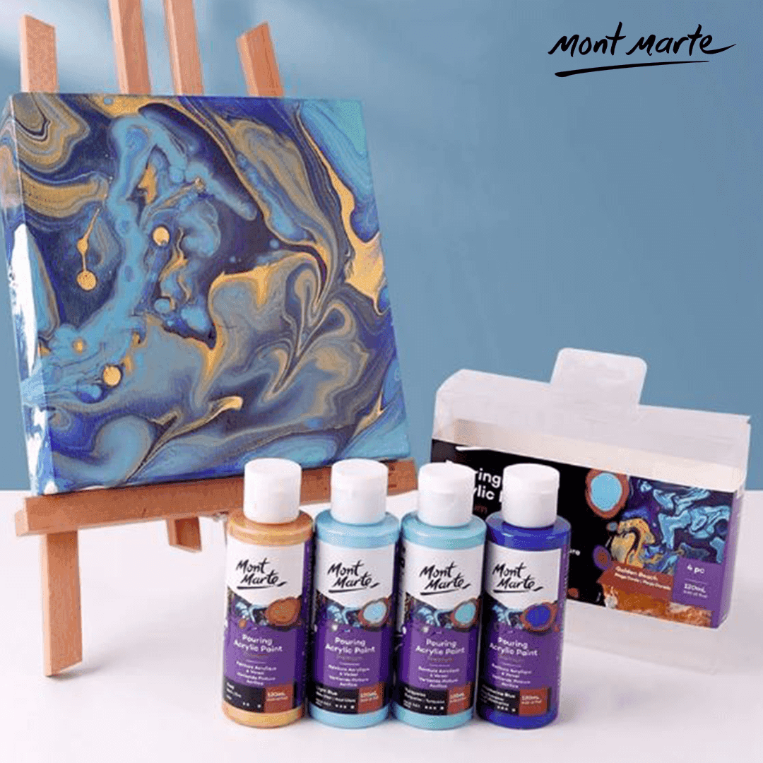 Mont Marte Pouring Acrylic Paint Set Of 4x120ml