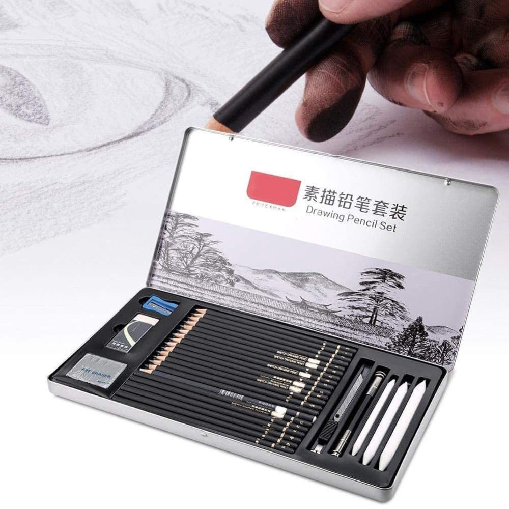 Professional Sketching Pencils Set 29 Pcs