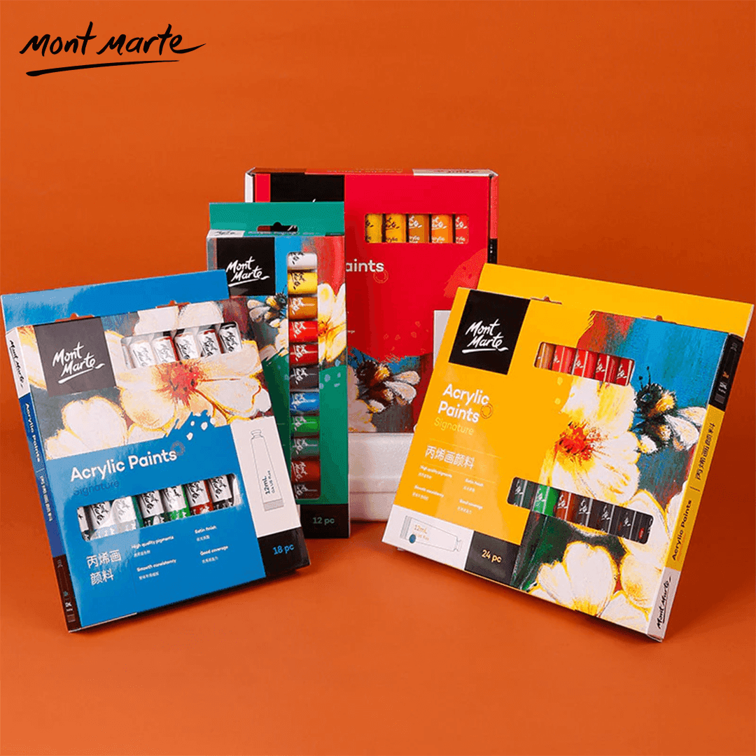 Mont Marte Signature Acrylic Color Paint Set 12ml front view