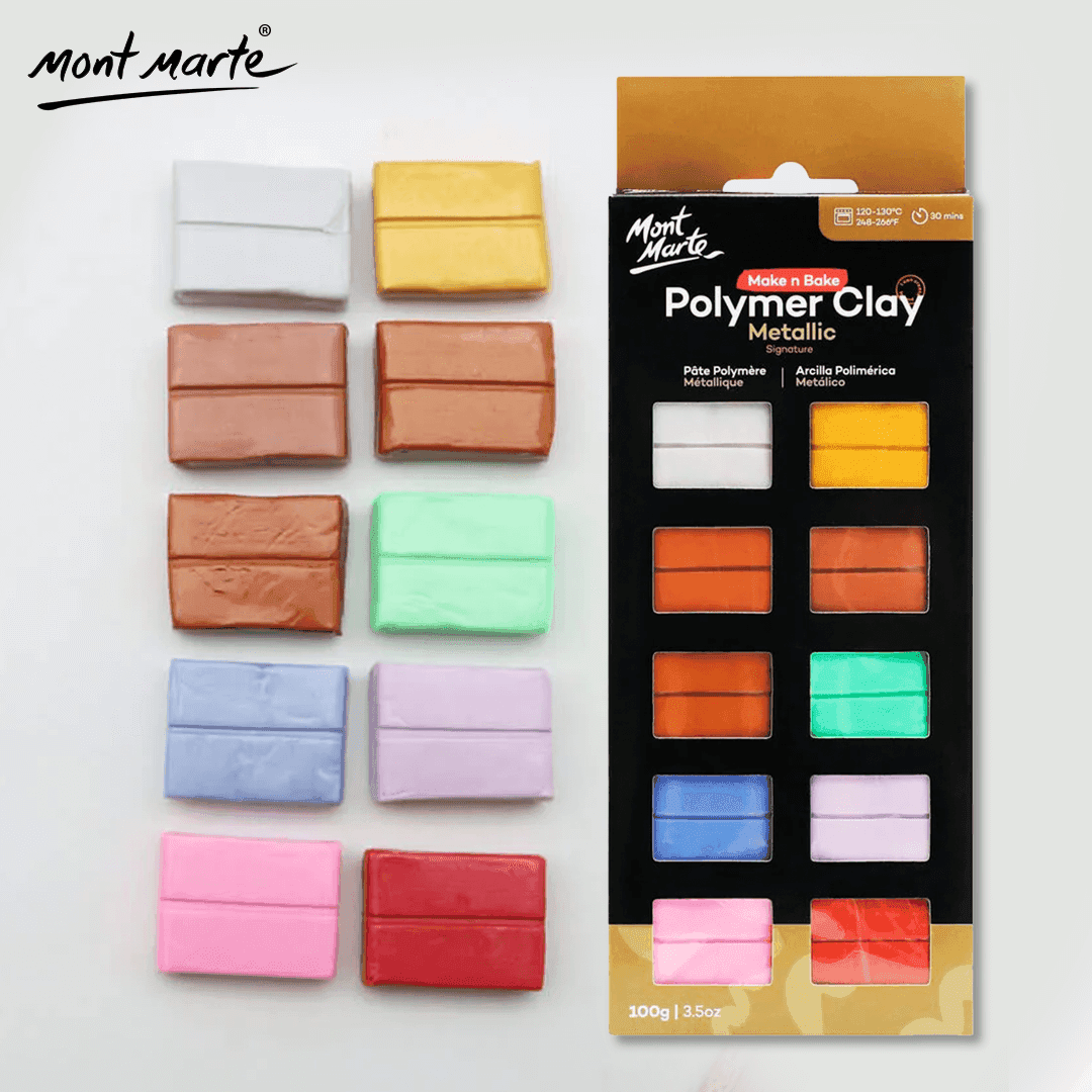 Mont Marte Metallic Polymer Clay Set 10 Piece -100gram