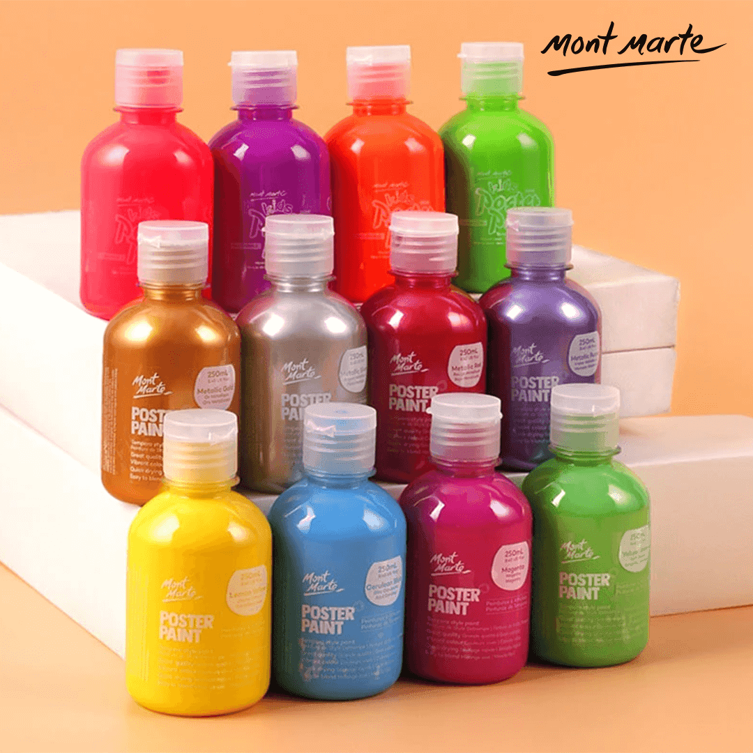 Mont Marte Washable Kids Poster Colors Paint Set 4x250ml