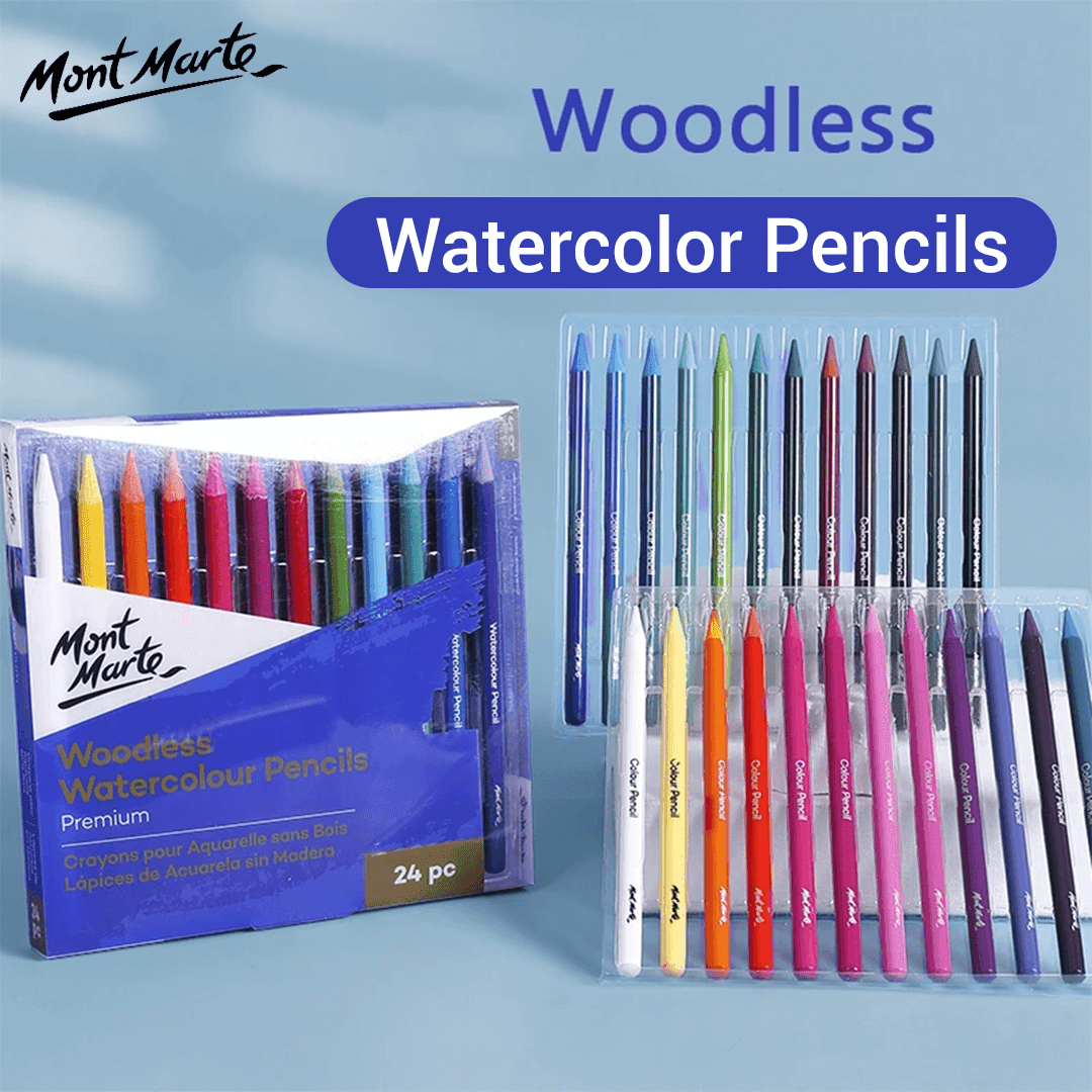 Mont Marte Premium Woodless Watercolor Pencils Set 24 Pieces