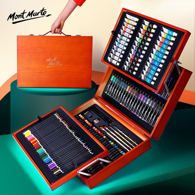 Mont Marte Studio Mixed Media Art Set in Wooden Case 174 Pieces