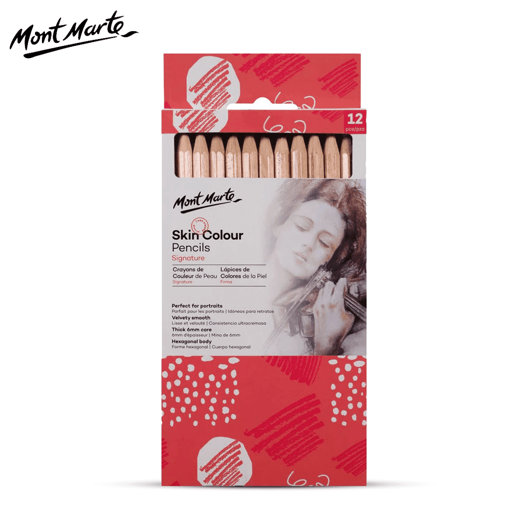 Mont Marte Signature Skin Color Pencils Set 12 Pieces