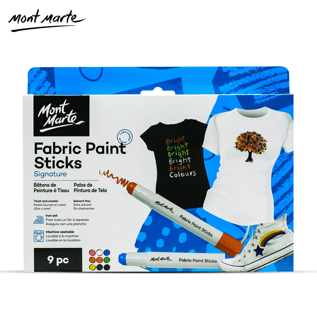 Mont Marte Signature Fabric Paint Sticks Set 9 Pieces