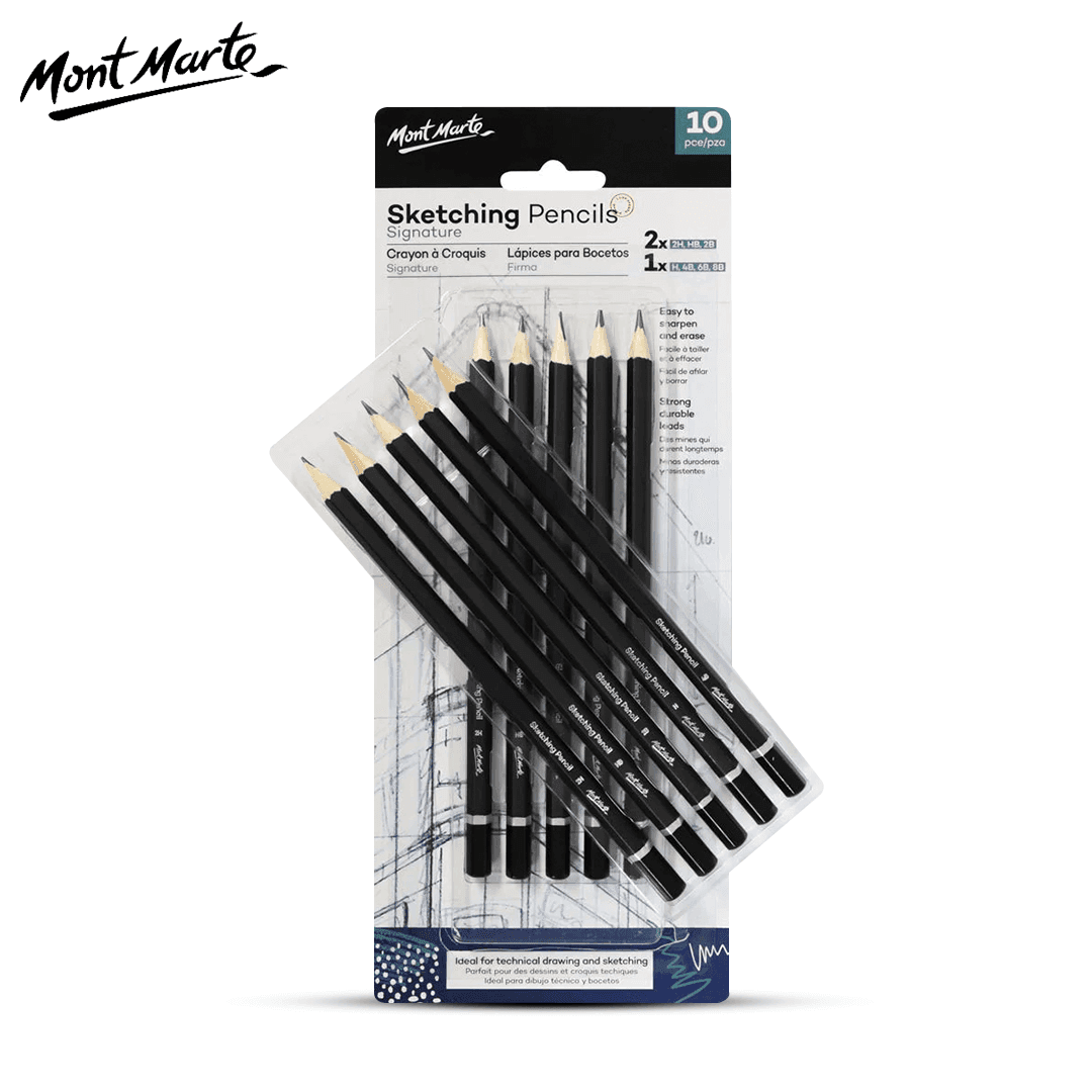 Mont Marte Signature Sketching Pencils Set 10 Pieces
