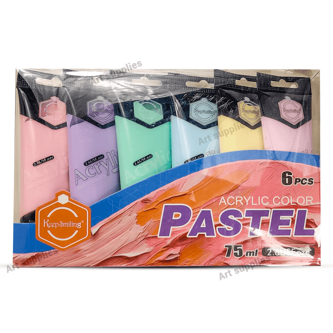 Keep Smiling Pastel Acrylic Paint Set 6x75ml