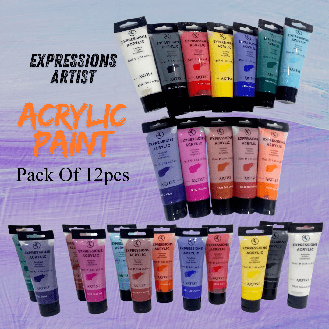 Expressions Artist Acrylic Paint Set Of 12x75ml