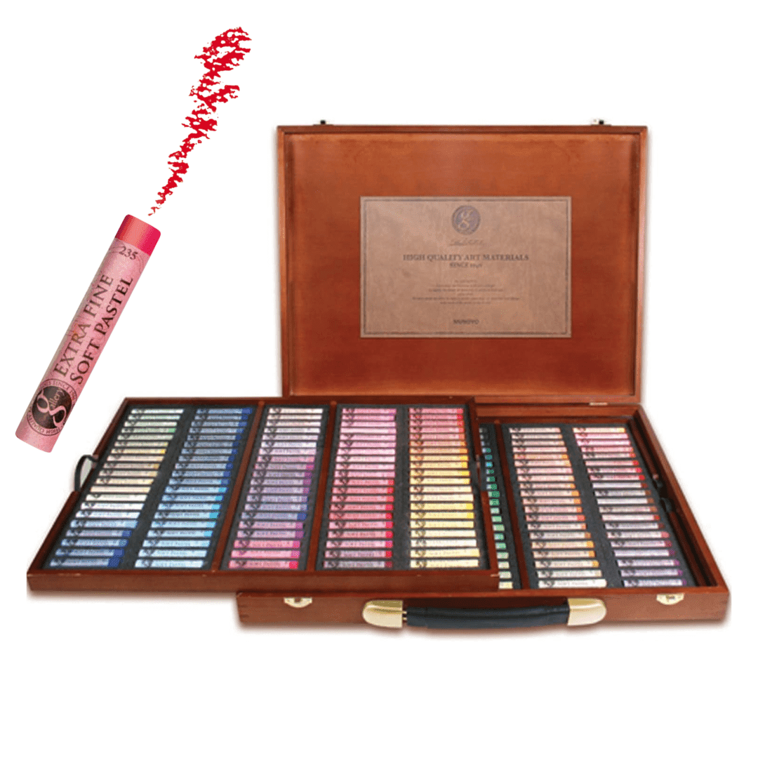 MUNGYO Gallery Artists Extra Fine Soft Pastels 160 Wooden Pack
