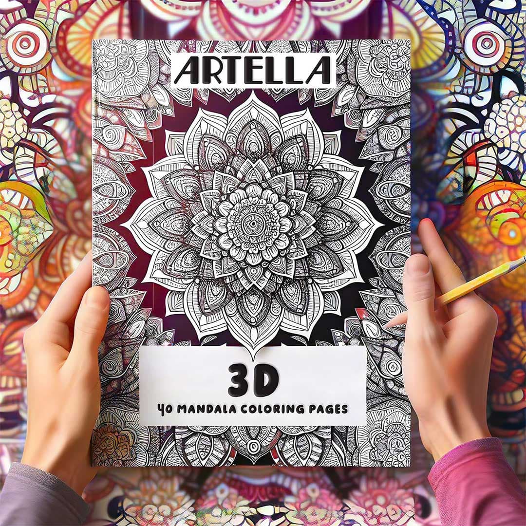 3D mandala coloring book for adults in Pakistan 10x10 inch 40 designs
