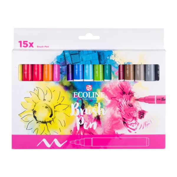 Royal Talens Ecoline Brush Pen - 15 Brush Pen Set