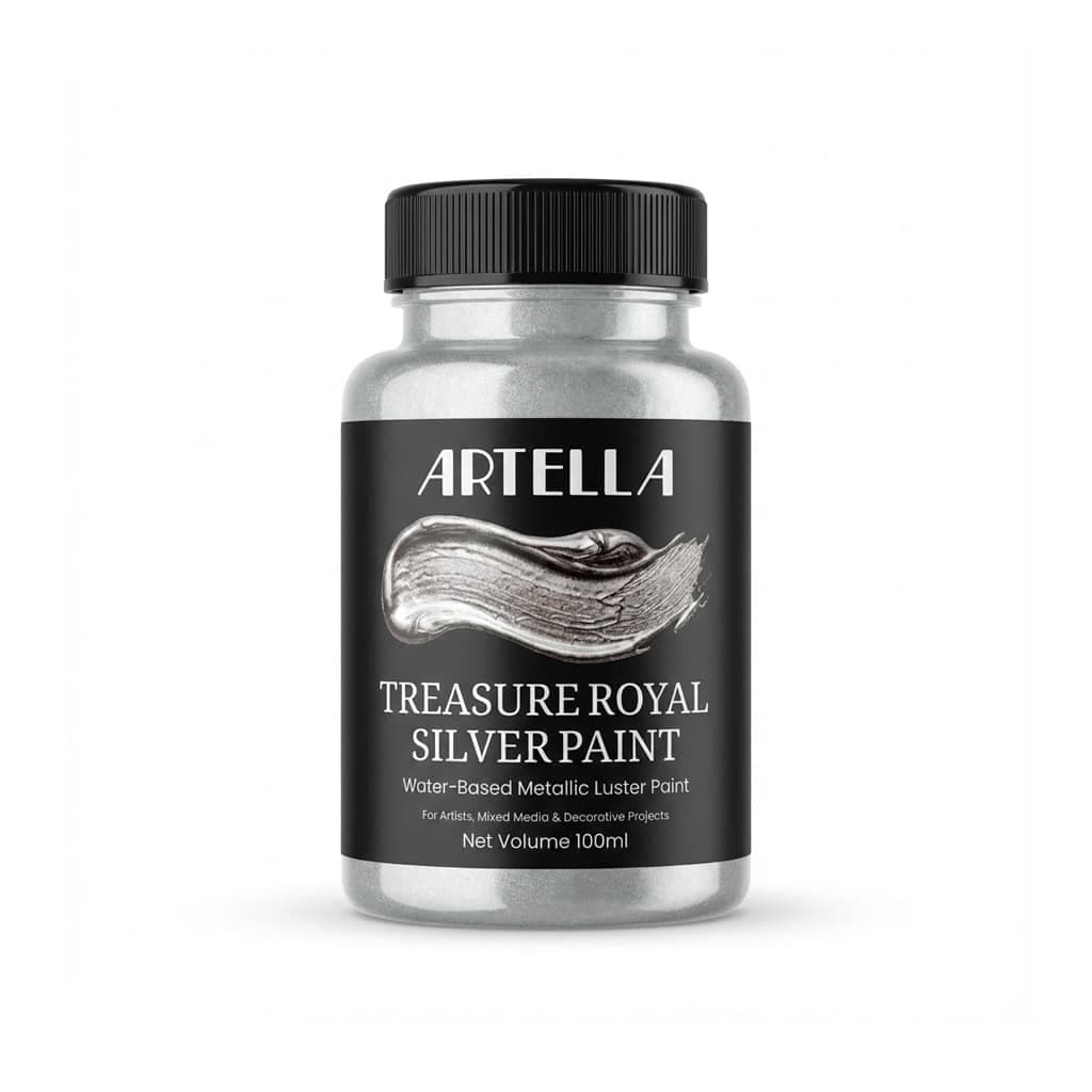 Artella Treasure Silver Paint 100ml – Metallic Silver Paint for Crafts Pakistan
