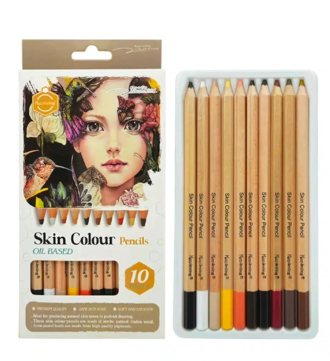 keep Smiling Skin Colour Pencils Oil Based Set Of 10pcs