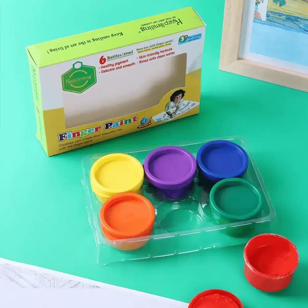 Keep Smiling Washable Finger Paints Set of 6