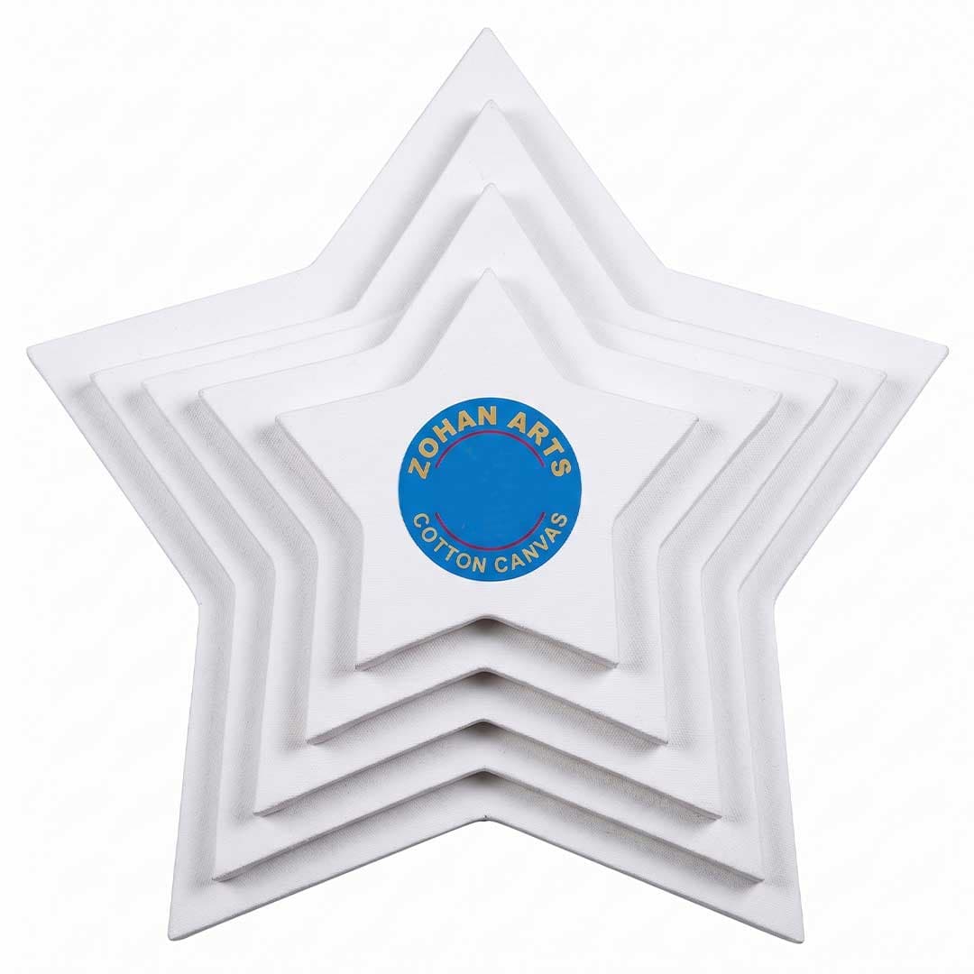 Fine Quality Painting Canvas in Star Shape Pack of 5
