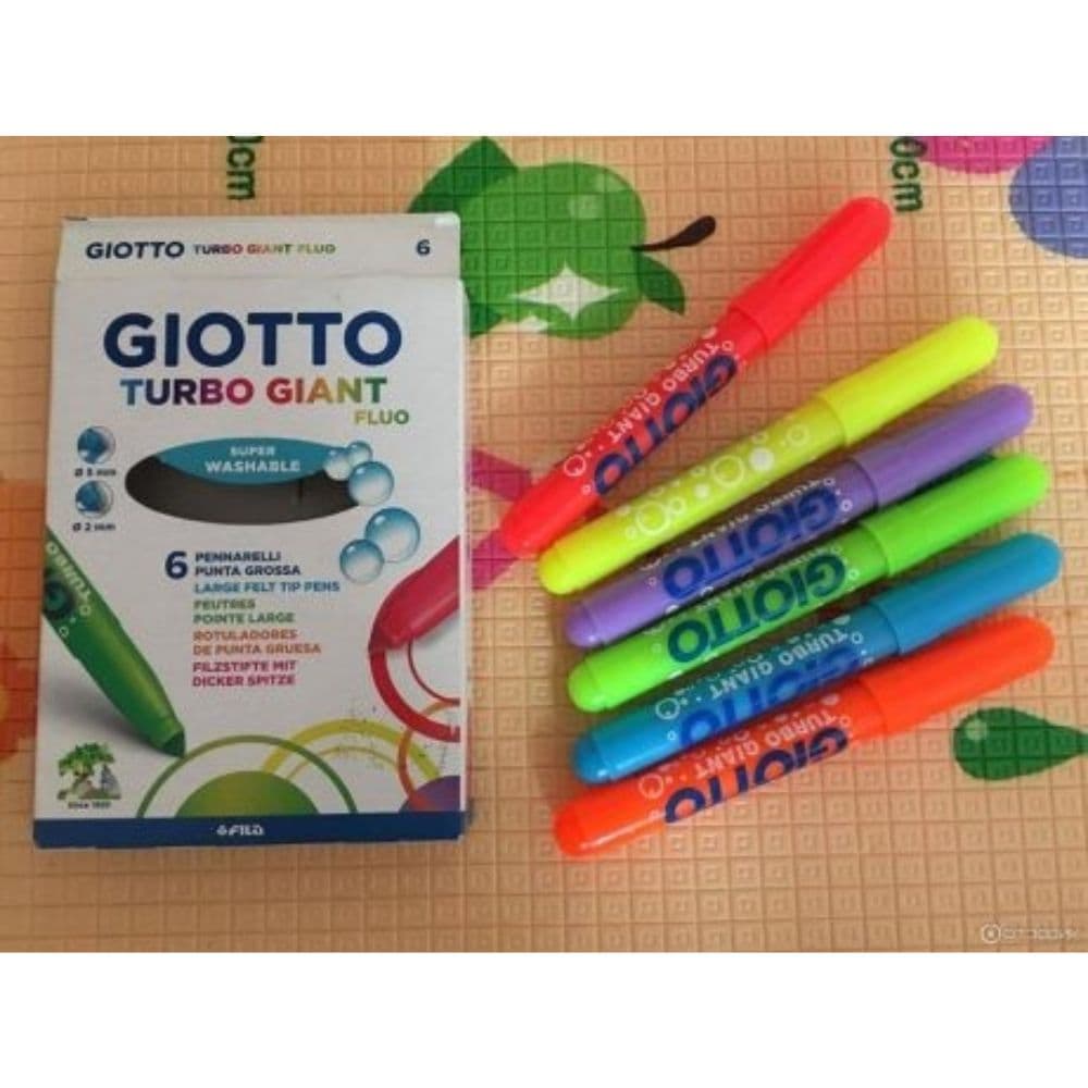Giotto Turbo Giant Fluorescent Color Markers Set Of 6 Pcs