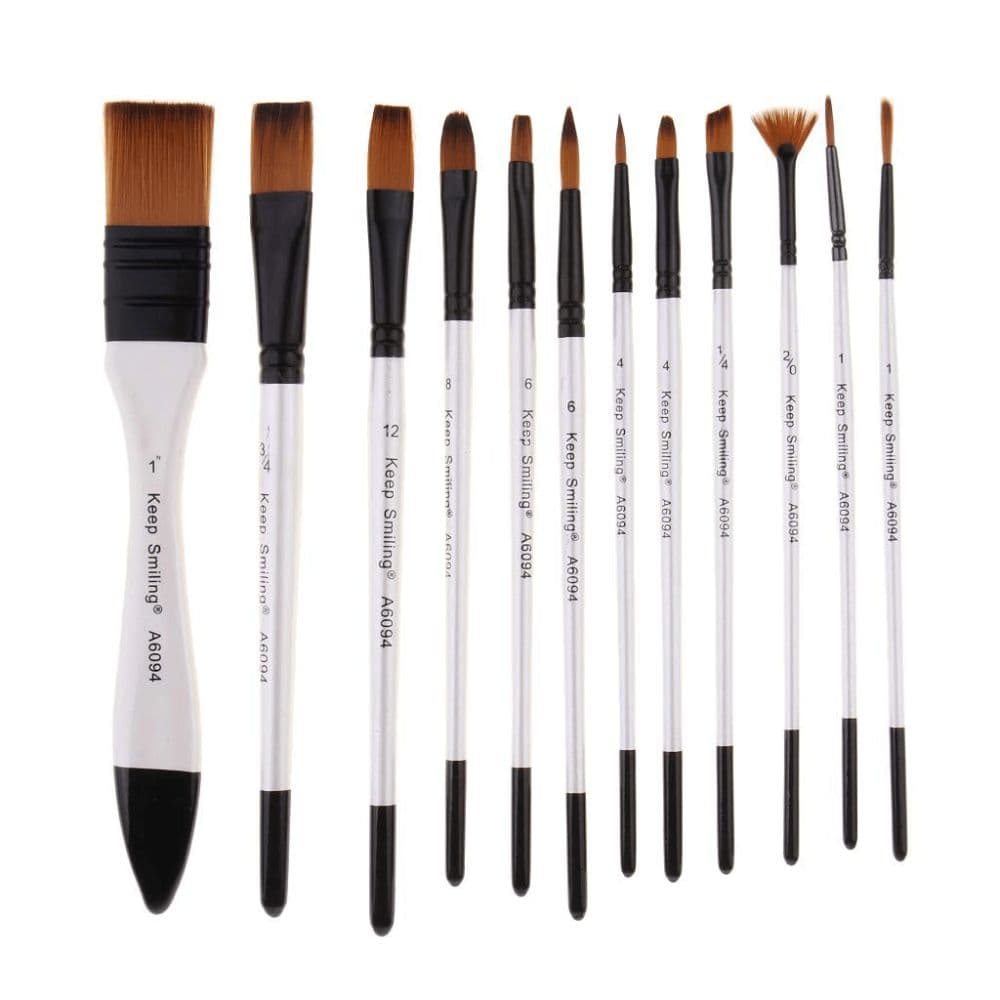 Keep Smiling Professional Mix Paint Brushes Set Of 12