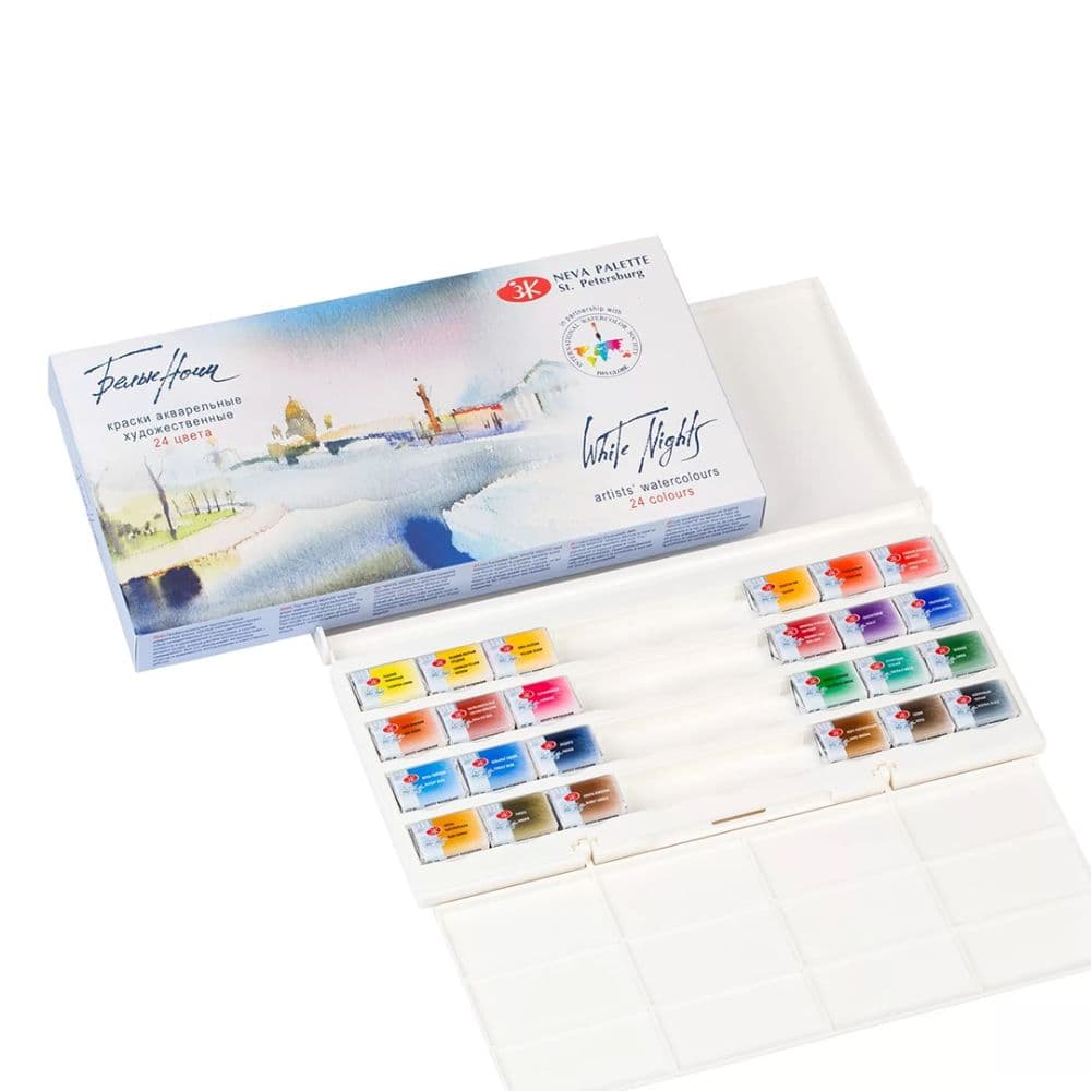 White Nights Artists Watercolour Set Of 24 Full Pans