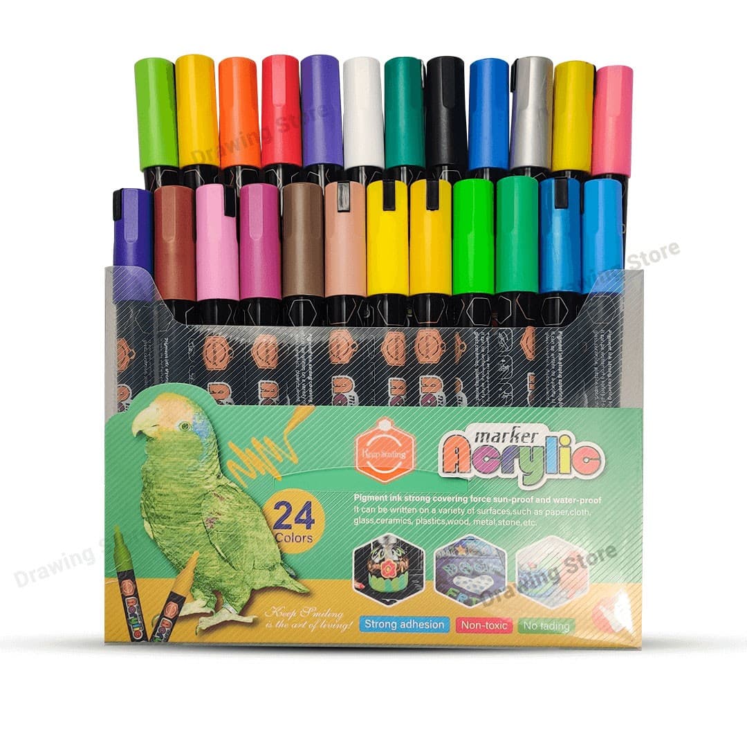 Keep Smiling Acrylic Paint Marker Set of 24 Colors