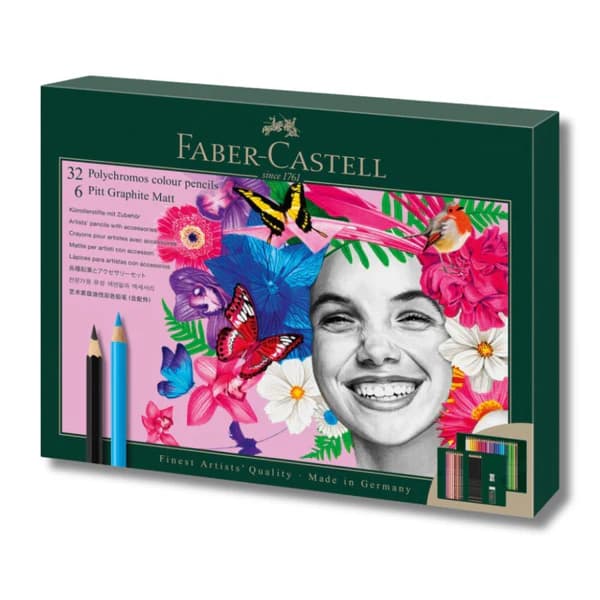 Faber Castell Polychromos & Pitt Graphite Matt Gift Set 40pcs