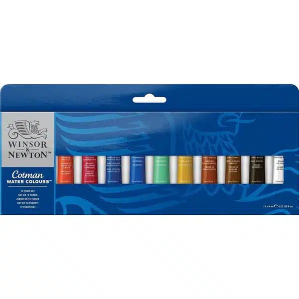 Winsor Newton Cotman Water Colour 12x8ml Tube Set